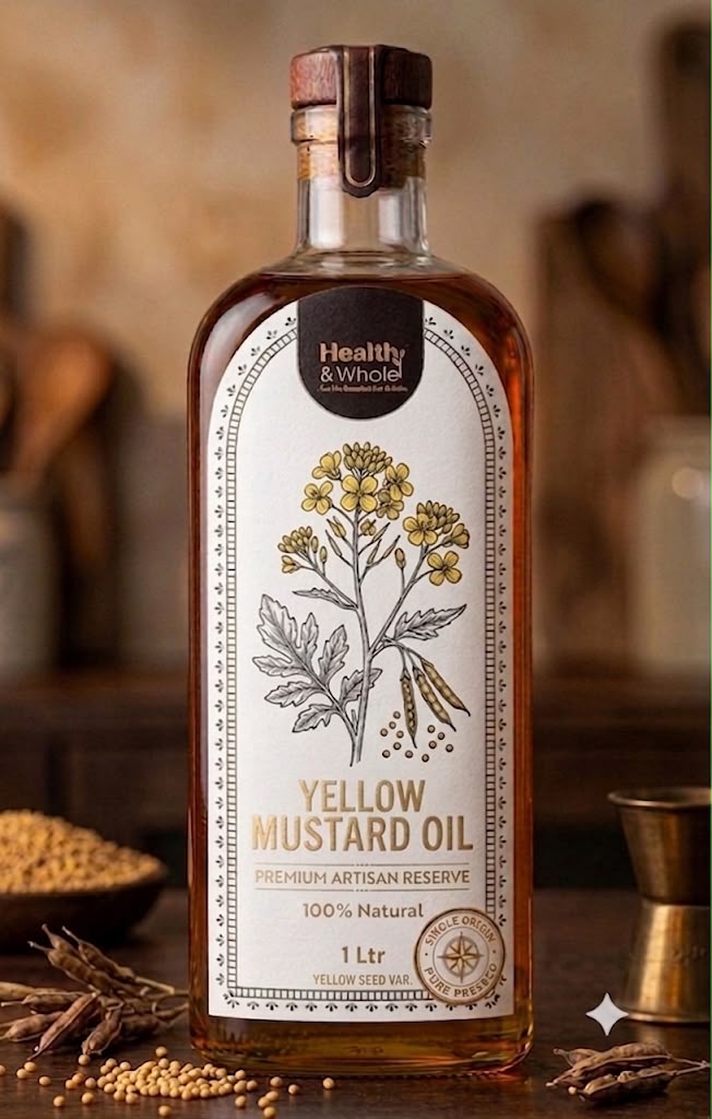 Yellow Mustard Oil- 1liter – Rich in natural omega fatty acids, HEART FRIENDLY